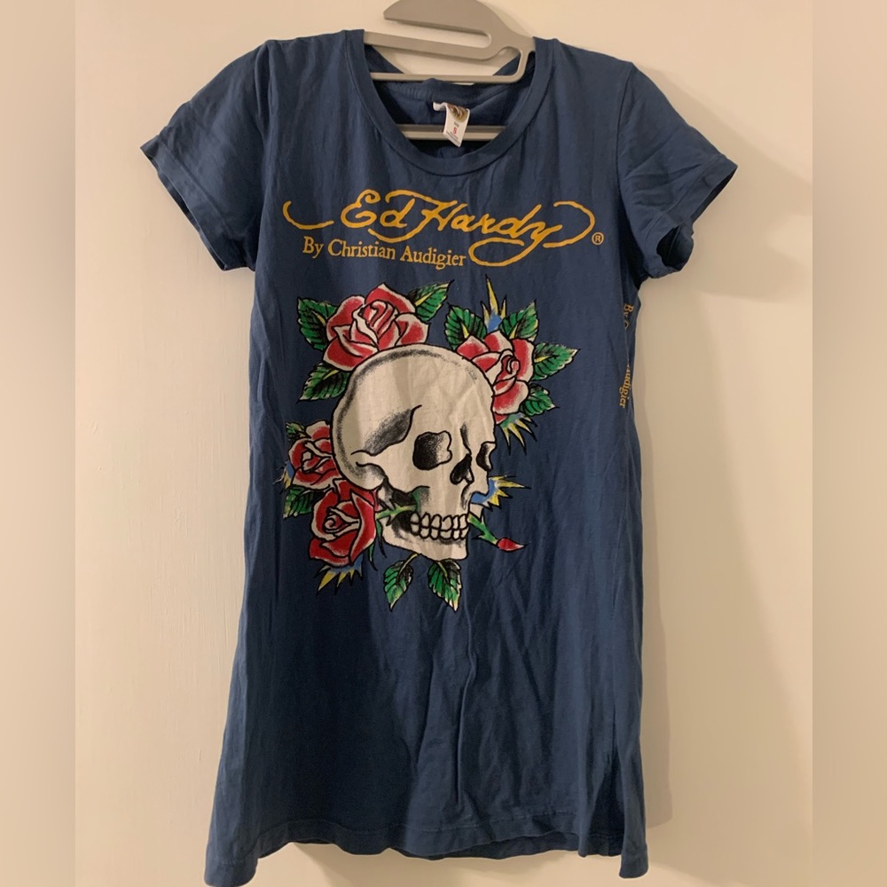 Ed Hardy Graphic Tee, Y2K 90’s style, Size S